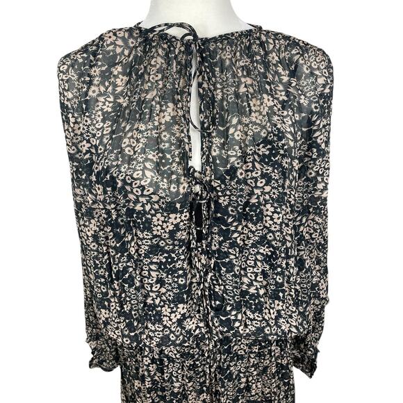 Isabel Marant Étoile Laureli Floral Print Viscose Midi Dress Black Sz 38/6 NEW - Picture 4 of 15